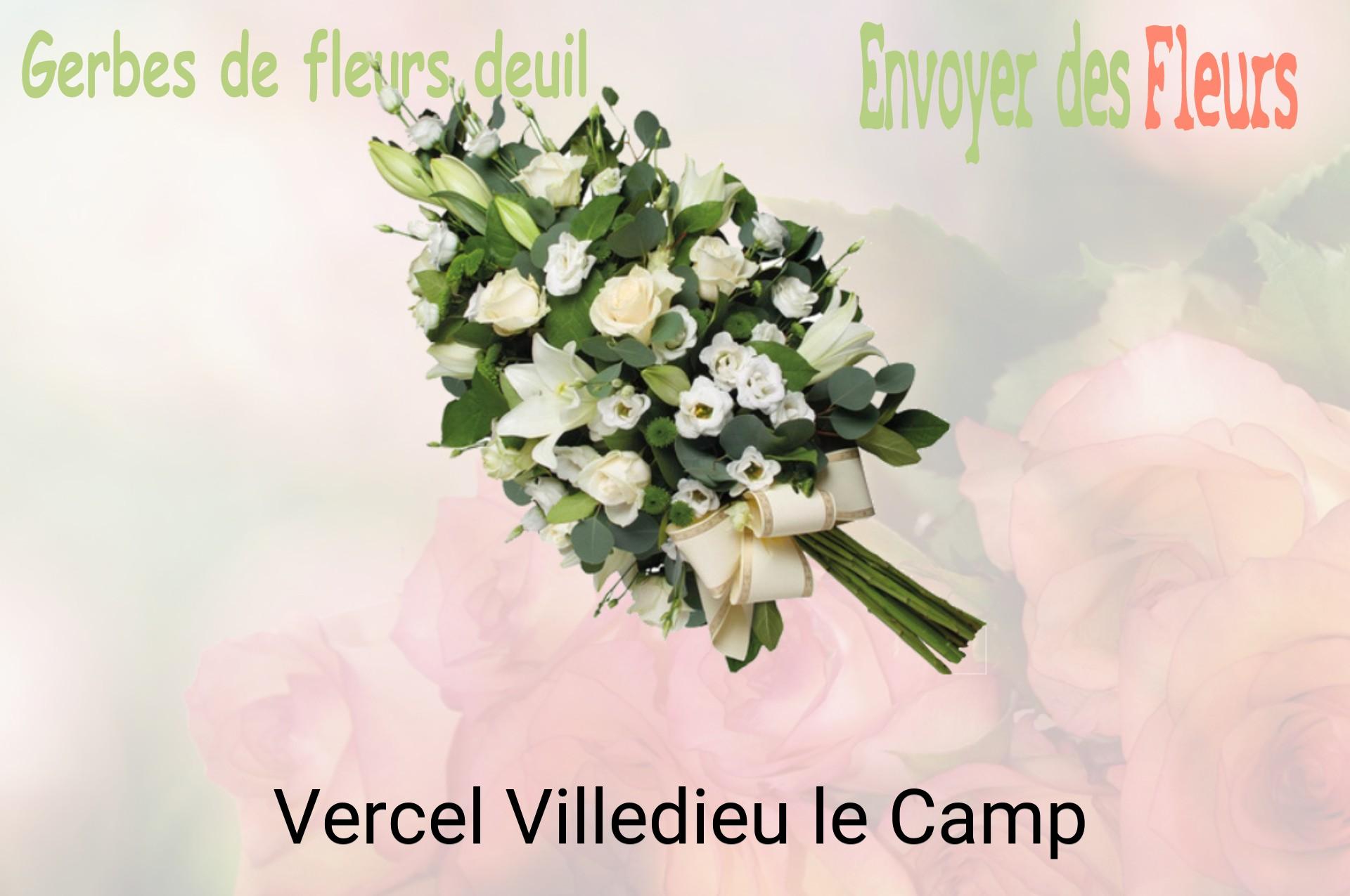 Gerbe de fleurs de deuil livrée à Vercel-Villedieu-le-Camp
